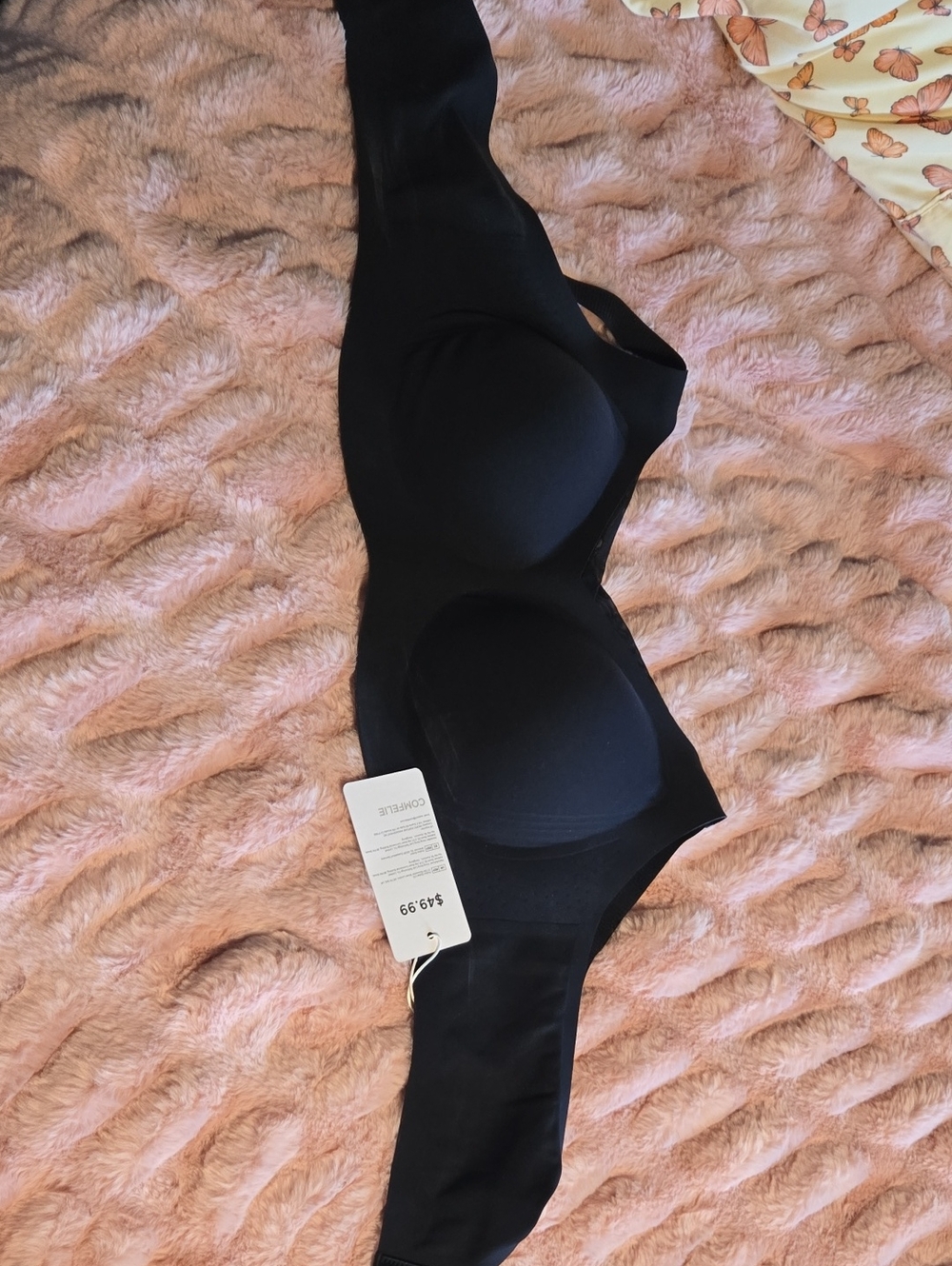 Seamless Black Womens Bra with Light Support